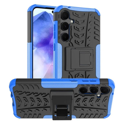 For Samsung Galaxy A55 5G Case PC+TPU Kickstand Phone Cover Cool Tyre Pattern