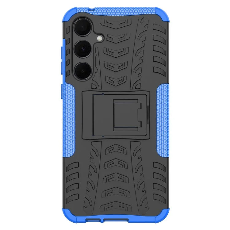 For Samsung Galaxy A55 5G Case PC+TPU Kickstand Phone Cover Cool Tyre Pattern