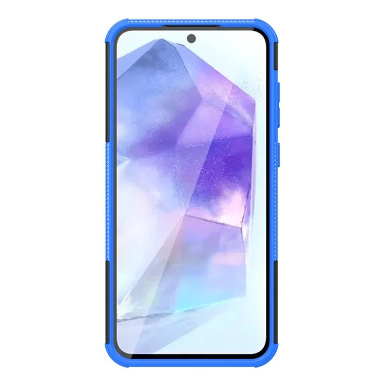 For Samsung Galaxy A55 5G Case PC+TPU Kickstand Phone Cover Cool Tyre Pattern