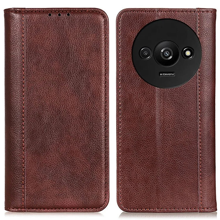 For Xiaomi Redmi A3 Case Split Leather Magnetic Auto Closing Wallet Phone Cover