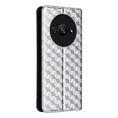 For Xiaomi Redmi A3 / Poco C61 4G Case Wallet PU Leather Phone Cover Rhombus Imprinted