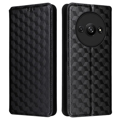 For Xiaomi Redmi A3 / Poco C61 4G Case Wallet PU Leather Phone Cover Rhombus Imprinted