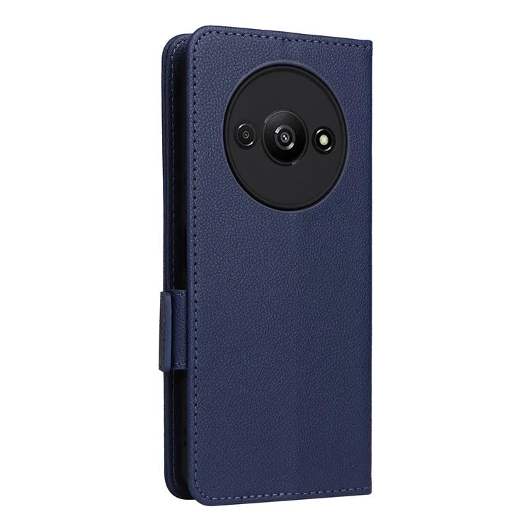 For Xiaomi Redmi A3 / Poco C61 4G Case with Hand Strap Litchi Texture Leather Wallet Phone Cover