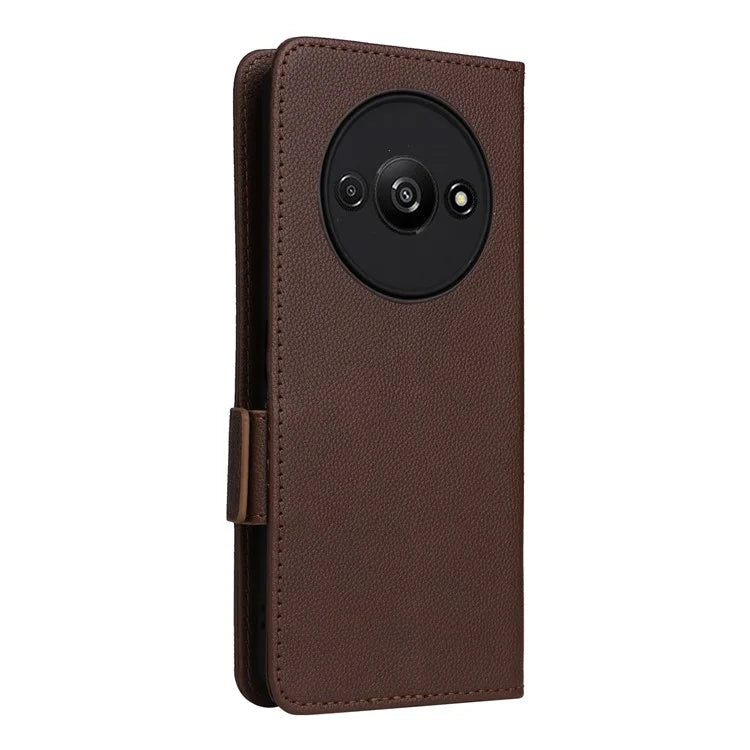 For Xiaomi Redmi A3 / Poco C61 4G Case with Hand Strap Litchi Texture Leather Wallet Phone Cover