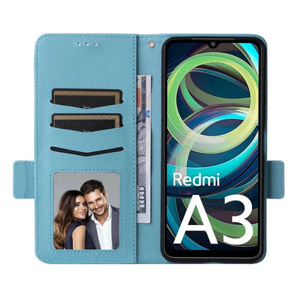 For Xiaomi Redmi A3 / Poco C61 4G Case with Hand Strap Litchi Texture Leather Wallet Phone Cover