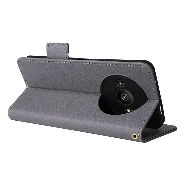 For Xiaomi Redmi A3 / Poco C61 4G Case with Hand Strap Litchi Texture Leather Wallet Phone Cover