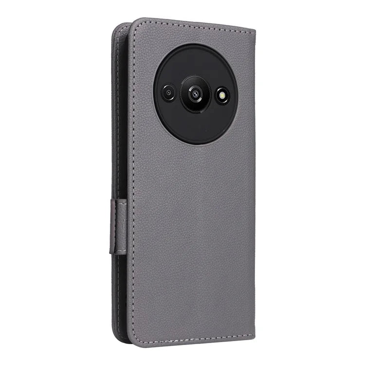 For Xiaomi Redmi A3 / Poco C61 4G Case with Hand Strap Litchi Texture Leather Wallet Phone Cover