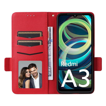 For Xiaomi Redmi A3 / Poco C61 4G Case with Hand Strap Litchi Texture Leather Wallet Phone Cover