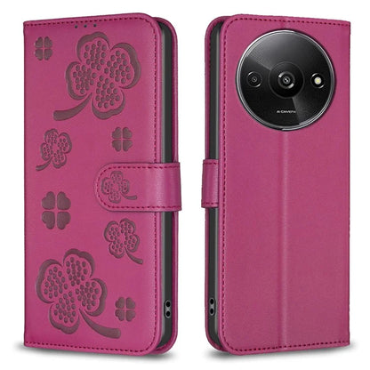 For Xiaomi Redmi A3 Case Lucky Clover Leather Flip Phone Cover