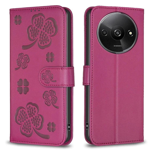 For Xiaomi Redmi A3 Case Lucky Clover Leather Flip Phone Cover
