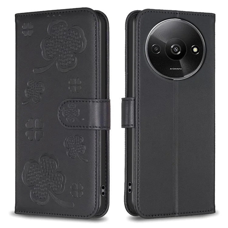 For Xiaomi Redmi A3 Case Lucky Clover Leather Flip Phone Cover