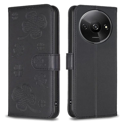 For Xiaomi Redmi A3 Case Lucky Clover Leather Flip Phone Cover