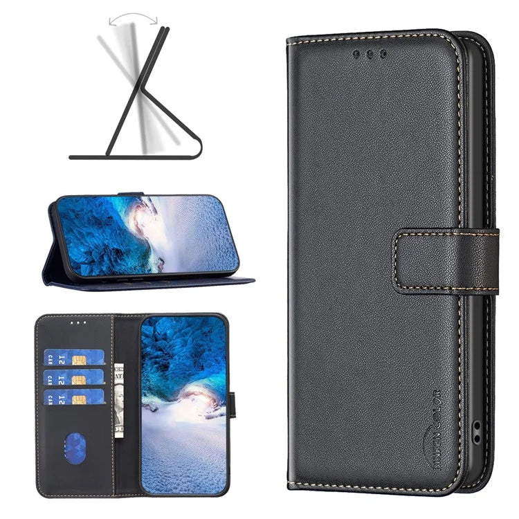 BINFEN COLOR BF17 For Xiaomi Redmi A3 Case Leather Folio Wallet Phone Cover