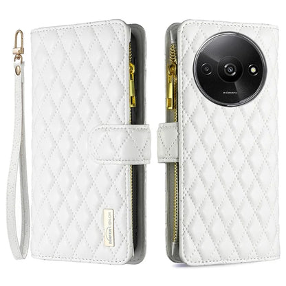 BINFEN COLOR BF Style-15 For Xiaomi Redmi A3 Case Zipper Flip Shockproof Leather Phone Cover