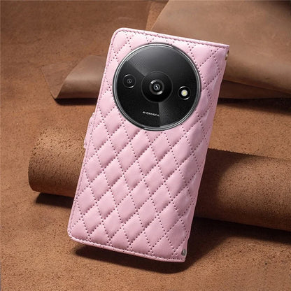 BINFEN COLOR BF Style-15 For Xiaomi Redmi A3 Case Zipper Flip Shockproof Leather Phone Cover