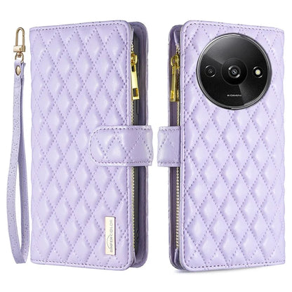 BINFEN COLOR BF Style-15 For Xiaomi Redmi A3 Case Zipper Flip Shockproof Leather Phone Cover