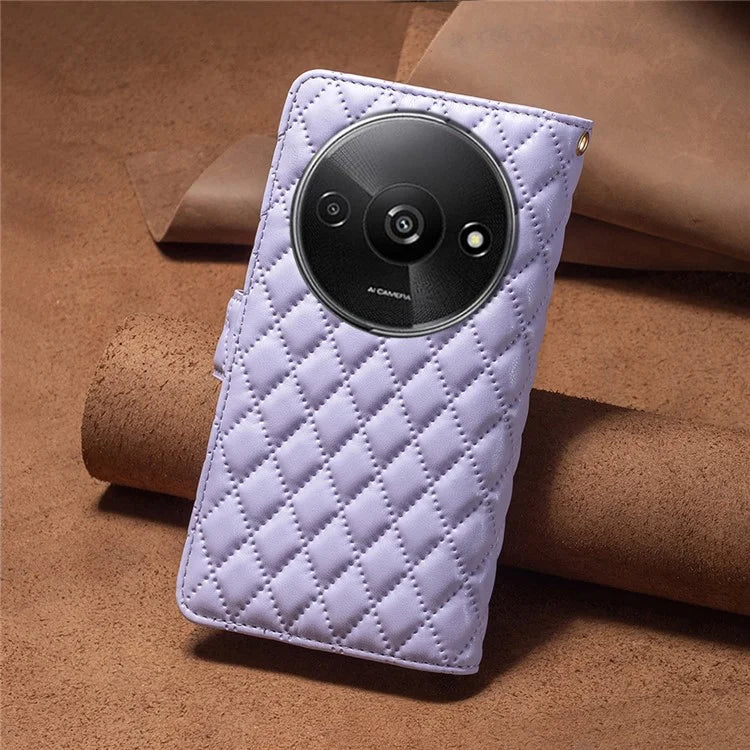 BINFEN COLOR BF Style-15 For Xiaomi Redmi A3 Case Zipper Flip Shockproof Leather Phone Cover