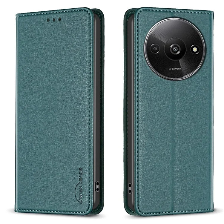 BINFEN COLOR BF18 For Xiaomi Redmi A3 Case PU Leather Magnetic Closure Flip Phone Cover
