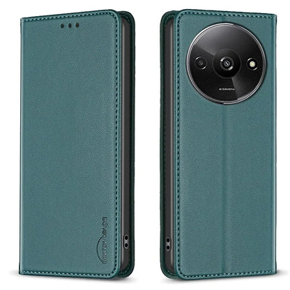 BINFEN COLOR BF18 For Xiaomi Redmi A3 Case PU Leather Magnetic Closure Flip Phone Cover