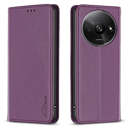 BINFEN COLOR BF18 For Xiaomi Redmi A3 Case PU Leather Magnetic Closure Flip Phone Cover