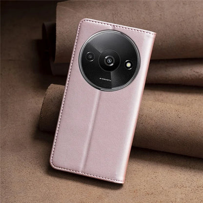 BINFEN COLOR BF18 For Xiaomi Redmi A3 Case PU Leather Magnetic Closure Flip Phone Cover