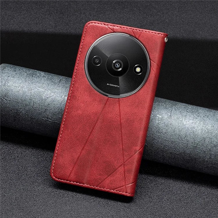 For Xiaomi Redmi A3 Case with Card Slots PU Leather Rhombus Phone Cover