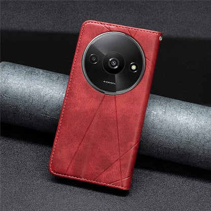 For Xiaomi Redmi A3 Case with Card Slots PU Leather Rhombus Phone Cover