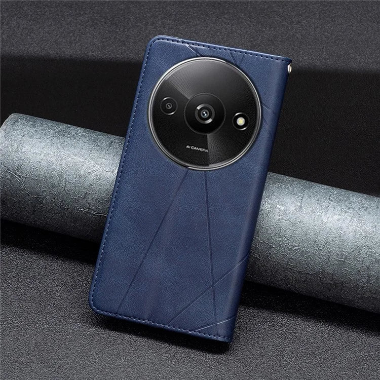 For Xiaomi Redmi A3 Case with Card Slots PU Leather Rhombus Phone Cover