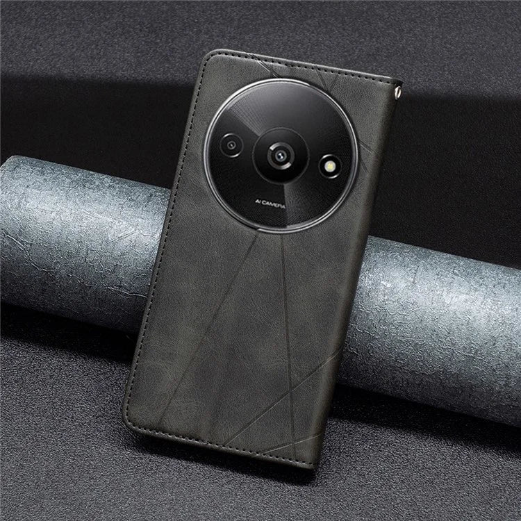 For Xiaomi Redmi A3 Case with Card Slots PU Leather Rhombus Phone Cover