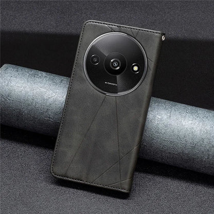 For Xiaomi Redmi A3 Case with Card Slots PU Leather Rhombus Phone Cover