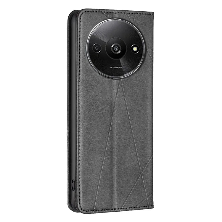 For Xiaomi Redmi A3 Case with Card Slots PU Leather Rhombus Phone Cover
