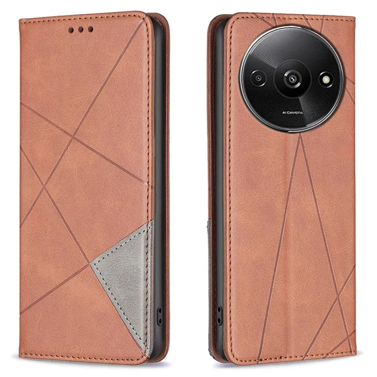 For Xiaomi Redmi A3 Case with Card Slots PU Leather Rhombus Phone Cover