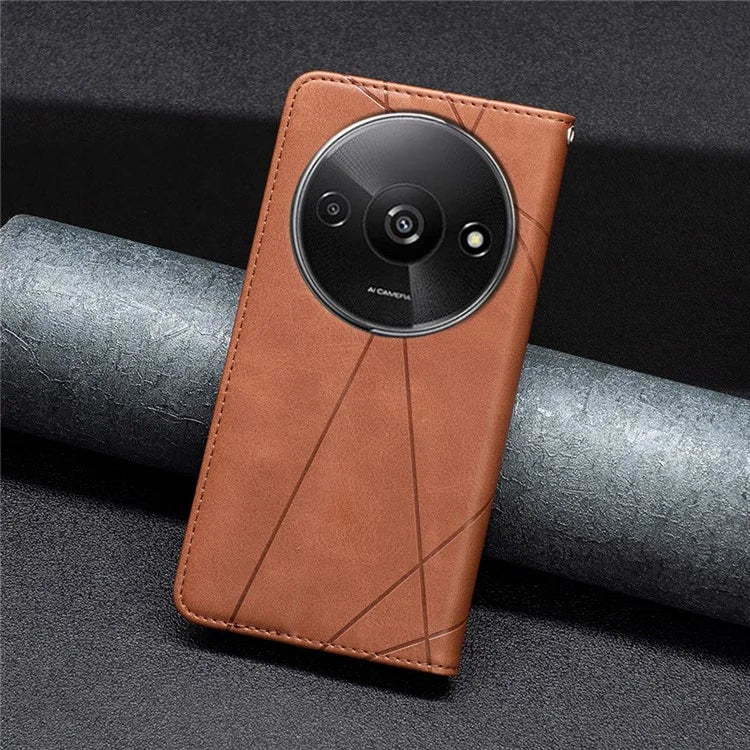 For Xiaomi Redmi A3 Case with Card Slots PU Leather Rhombus Phone Cover