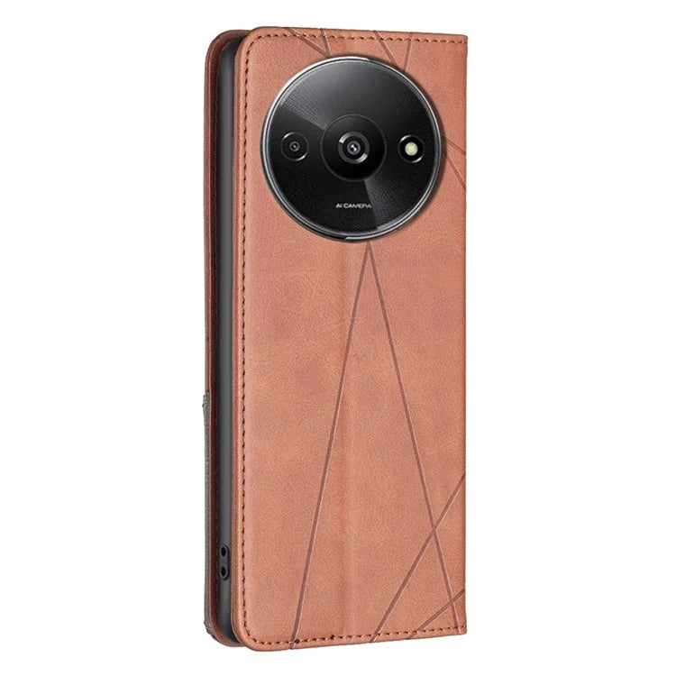For Xiaomi Redmi A3 Case with Card Slots PU Leather Rhombus Phone Cover