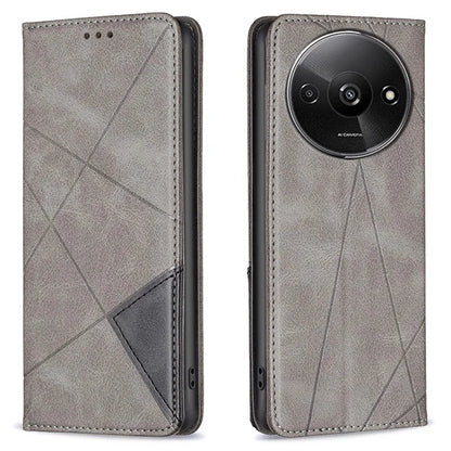 For Xiaomi Redmi A3 Case with Card Slots PU Leather Rhombus Phone Cover
