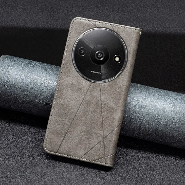 For Xiaomi Redmi A3 Case with Card Slots PU Leather Rhombus Phone Cover