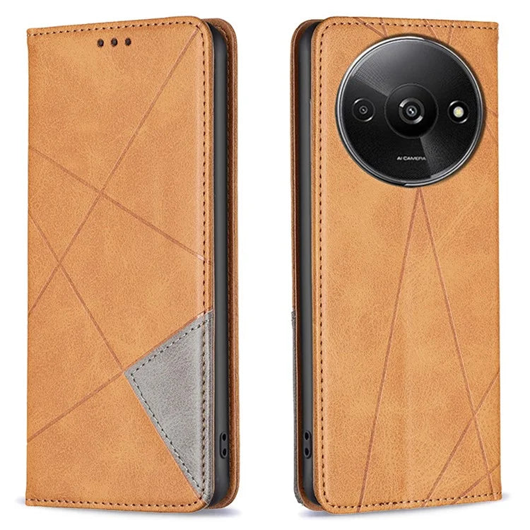 For Xiaomi Redmi A3 Case with Card Slots PU Leather Rhombus Phone Cover