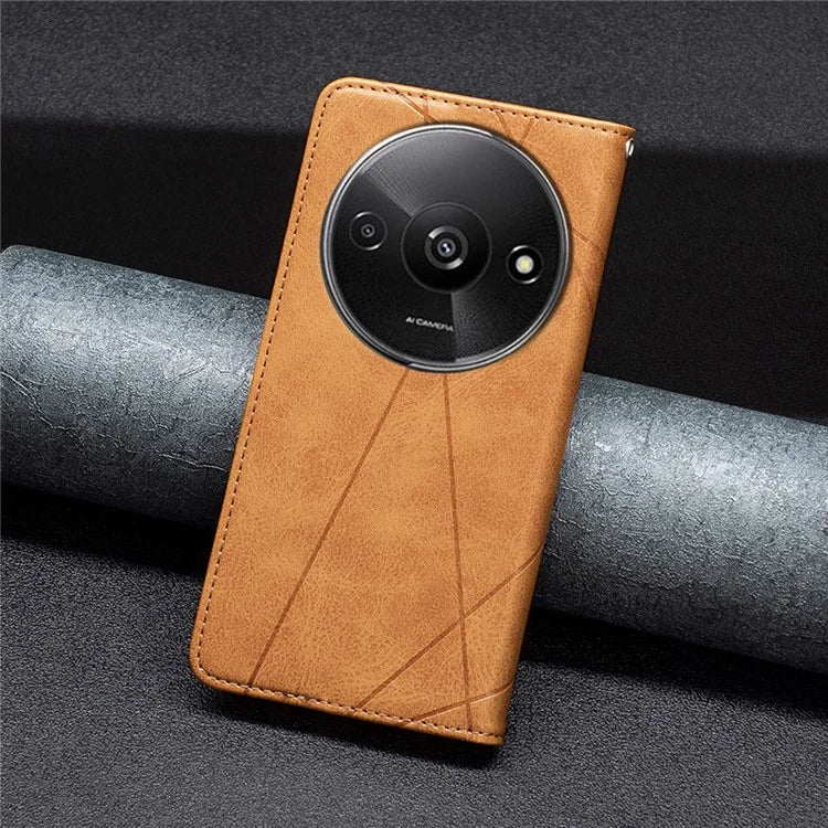For Xiaomi Redmi A3 Case with Card Slots PU Leather Rhombus Phone Cover