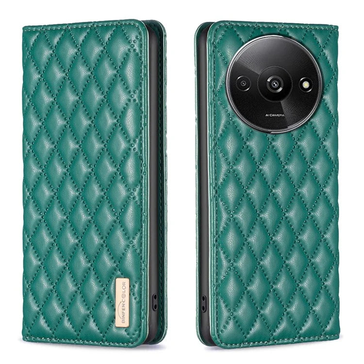 BINFEN COLOR BF Style-16 For Xiaomi Redmi A3 Case PU Leather Magnetic Closure Flip Phone Cover