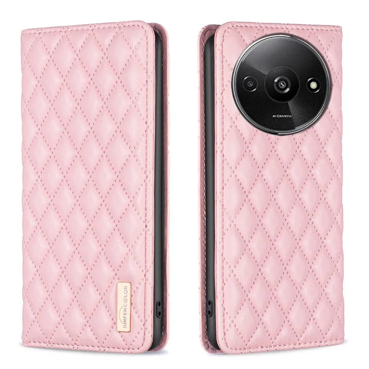 BINFEN COLOR BF Style-16 For Xiaomi Redmi A3 Case PU Leather Magnetic Closure Flip Phone Cover