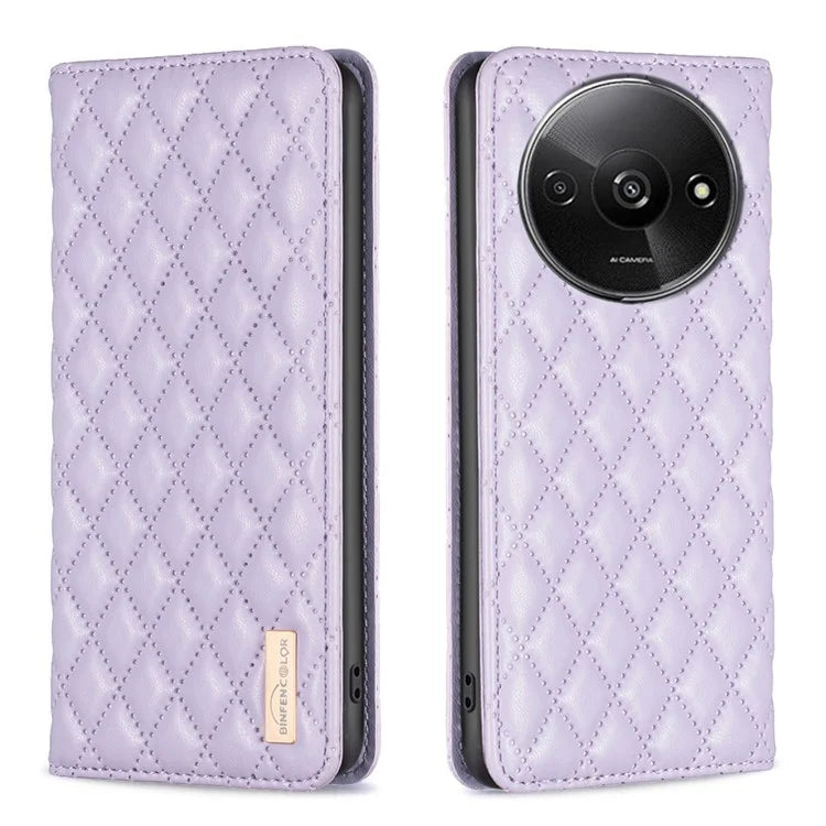 BINFEN COLOR BF Style-16 For Xiaomi Redmi A3 Case PU Leather Magnetic Closure Flip Phone Cover