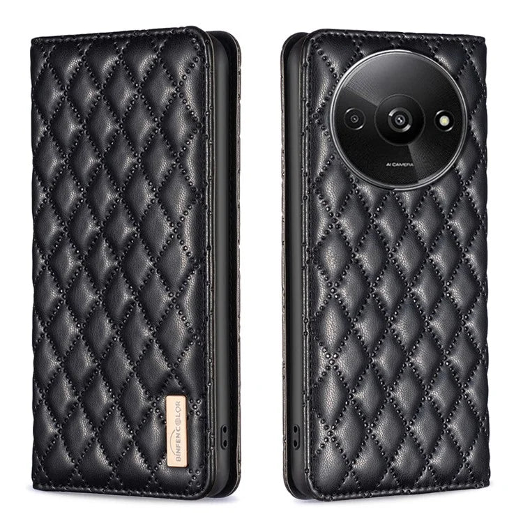 BINFEN COLOR BF Style-16 For Xiaomi Redmi A3 Case PU Leather Magnetic Closure Flip Phone Cover