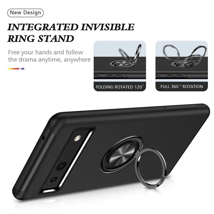 For Google Pixel 8a Shockproof Case PC+TPU Phone Cover with Kickstand