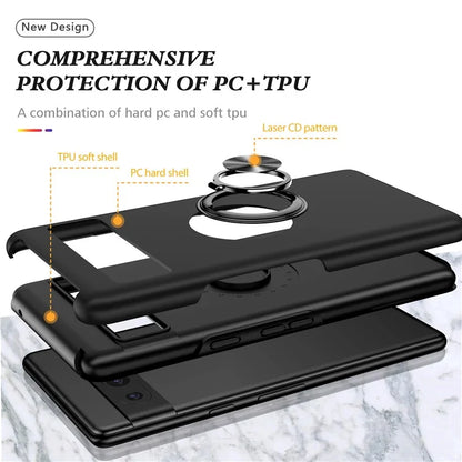For Google Pixel 8a Shockproof Case PC+TPU Phone Cover with Kickstand