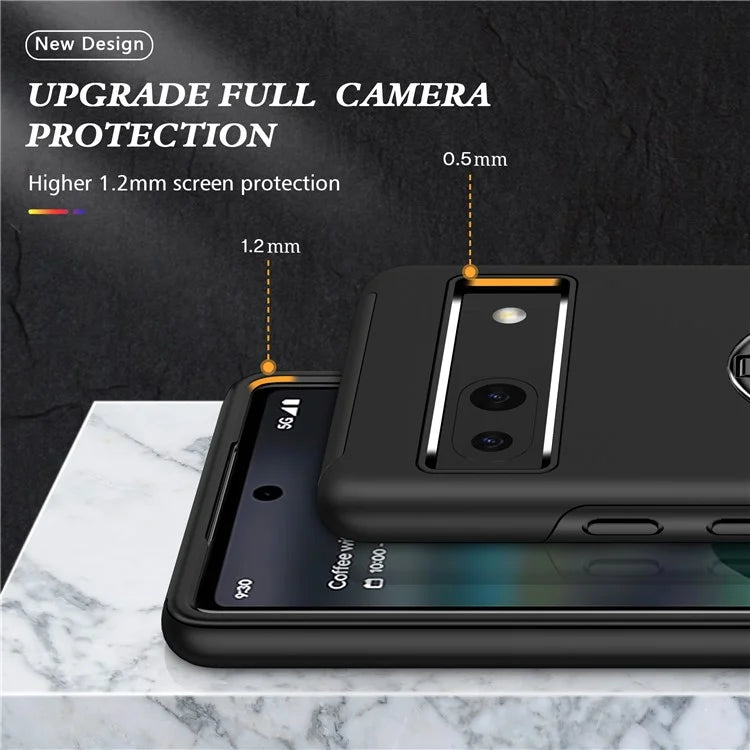 For Google Pixel 8a Shockproof Case PC+TPU Phone Cover with Kickstand