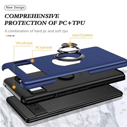 For Google Pixel 8a Shockproof Case PC+TPU Phone Cover with Kickstand