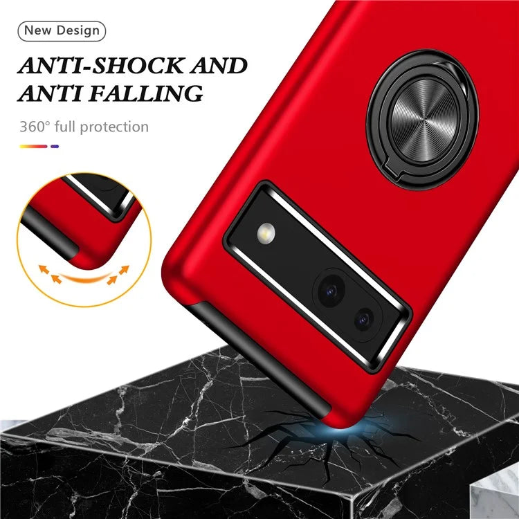 For Google Pixel 8a Shockproof Case PC+TPU Phone Cover with Kickstand