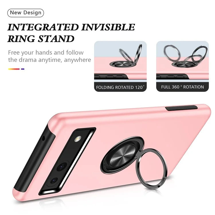For Google Pixel 8a Shockproof Case PC+TPU Phone Cover with Kickstand