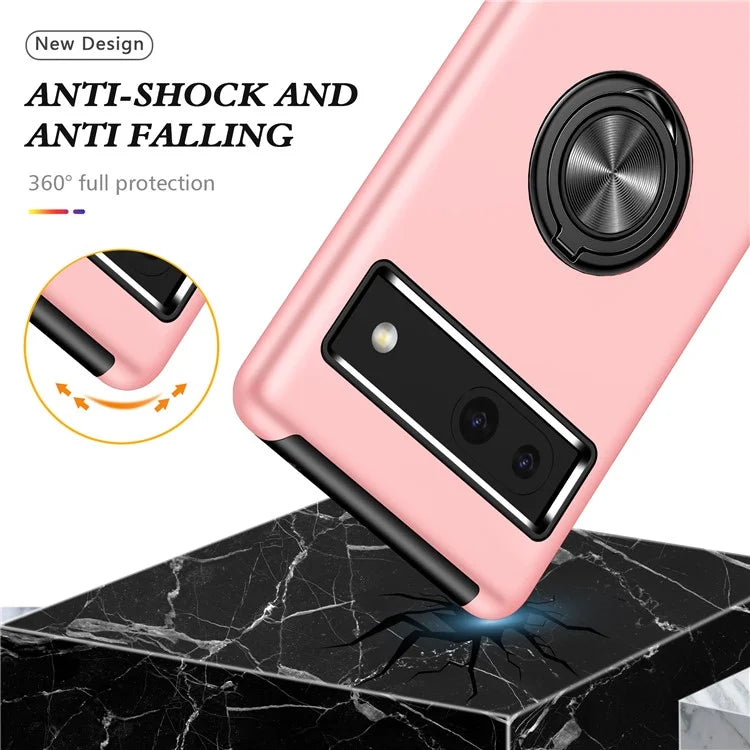 For Google Pixel 8a Shockproof Case PC+TPU Phone Cover with Kickstand