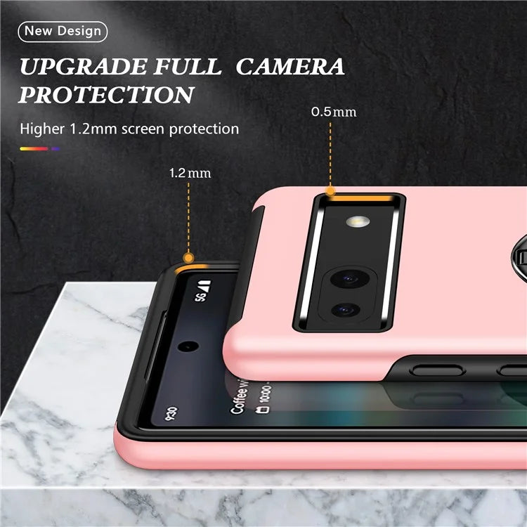 For Google Pixel 8a Shockproof Case PC+TPU Phone Cover with Kickstand